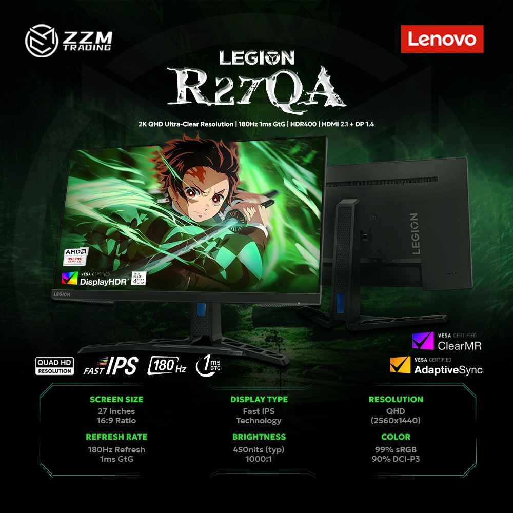 Lenovo Legion Monitor R27q-30 R27qc R34w R27QA R27QE R27QE Gen2