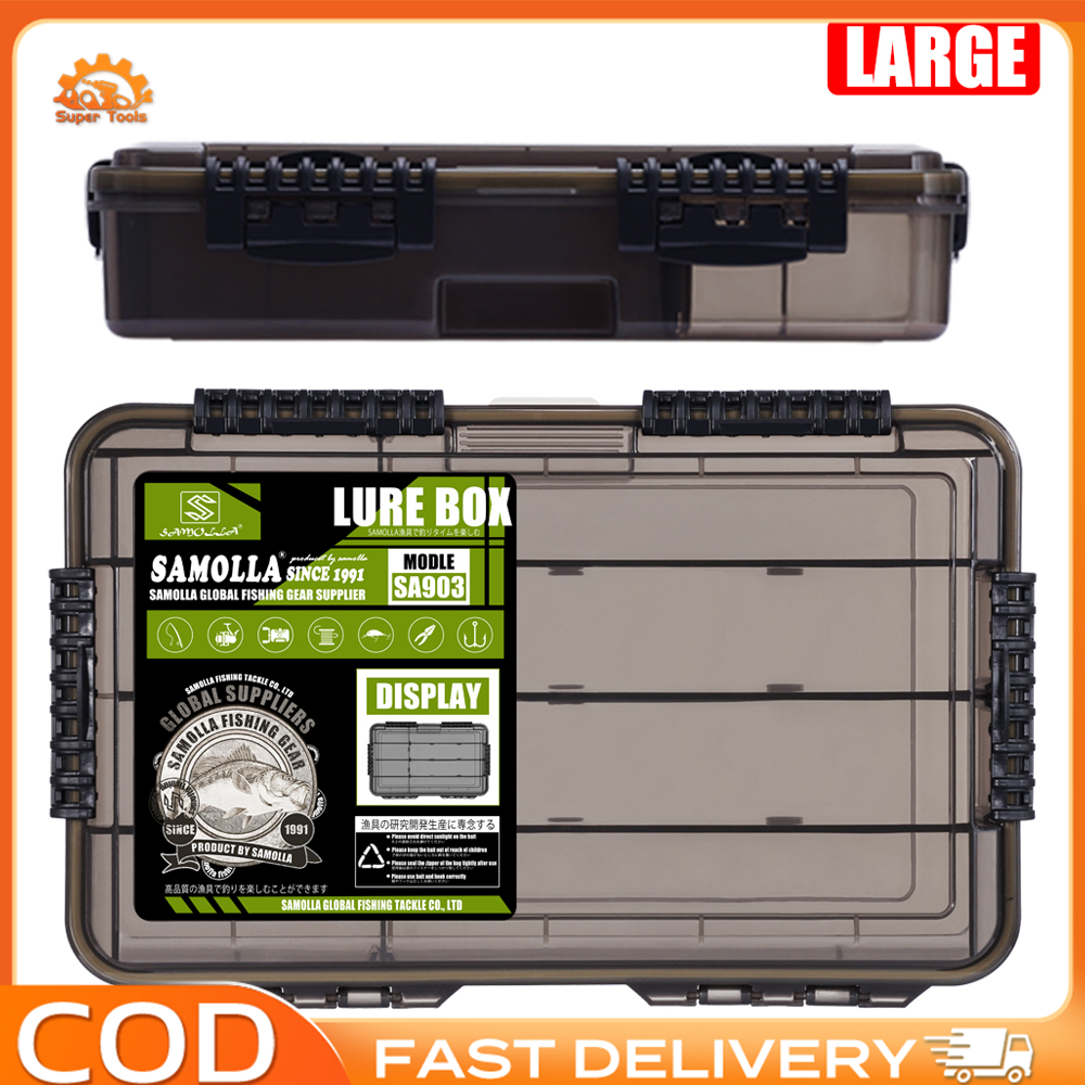 SAMOLLA New large Waterproof Fishing Tackle Box, Fish Hook Fishing Lure ...