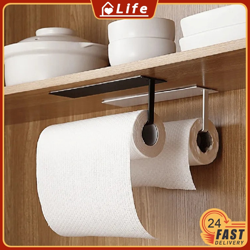Kitchen Self Wall Mounted Adhesive Stainless Steel Tissue Holder Under ...