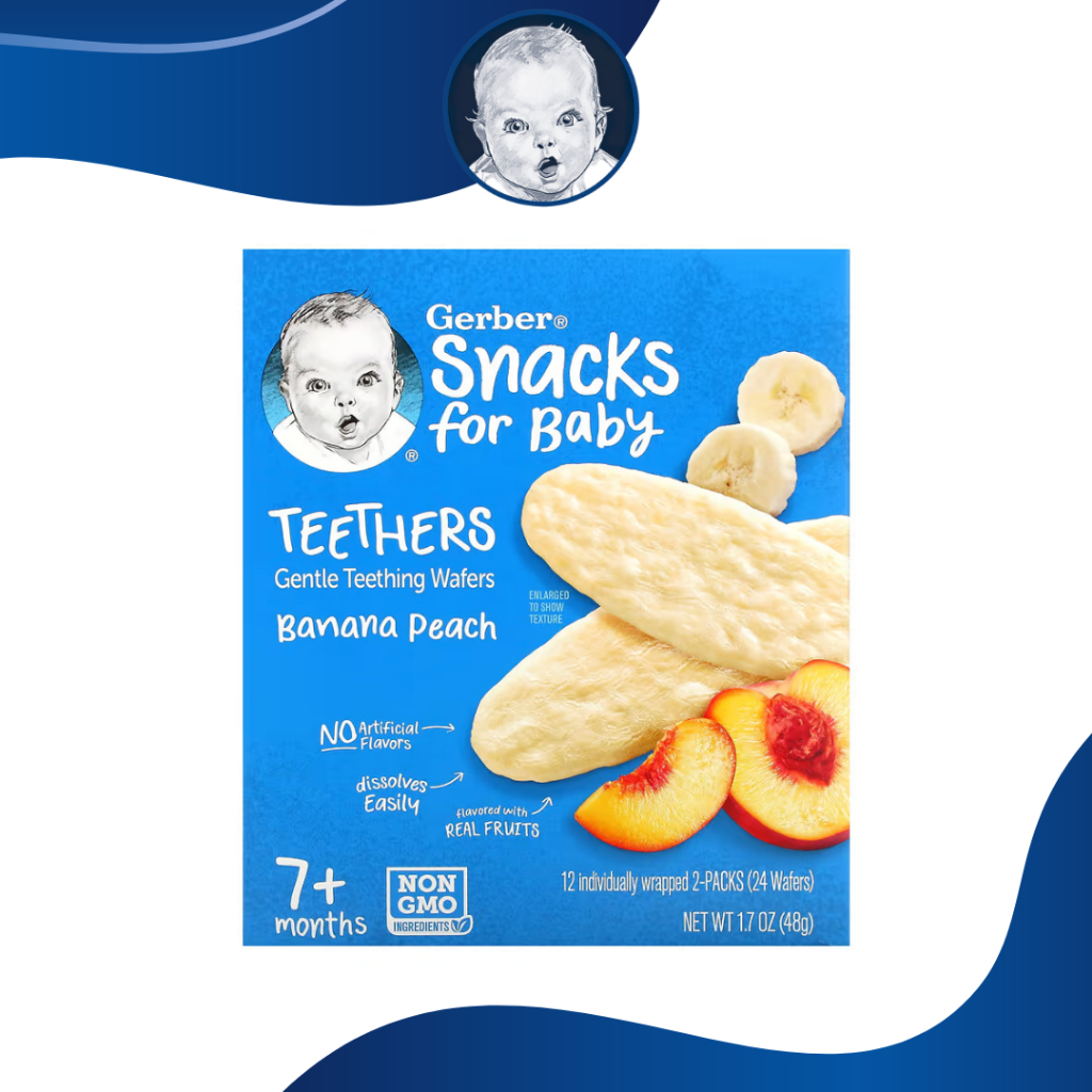 Gerber, Snacks for Baby, Teethers, Gentle Teething Wafers, 7+ Months ...