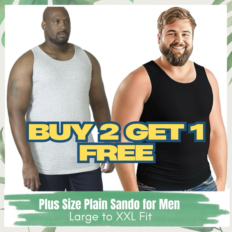 Buy 2 GET 1 FREE‼️Plain Sando for Plus Size Men-Large to XXL | Shopee ...