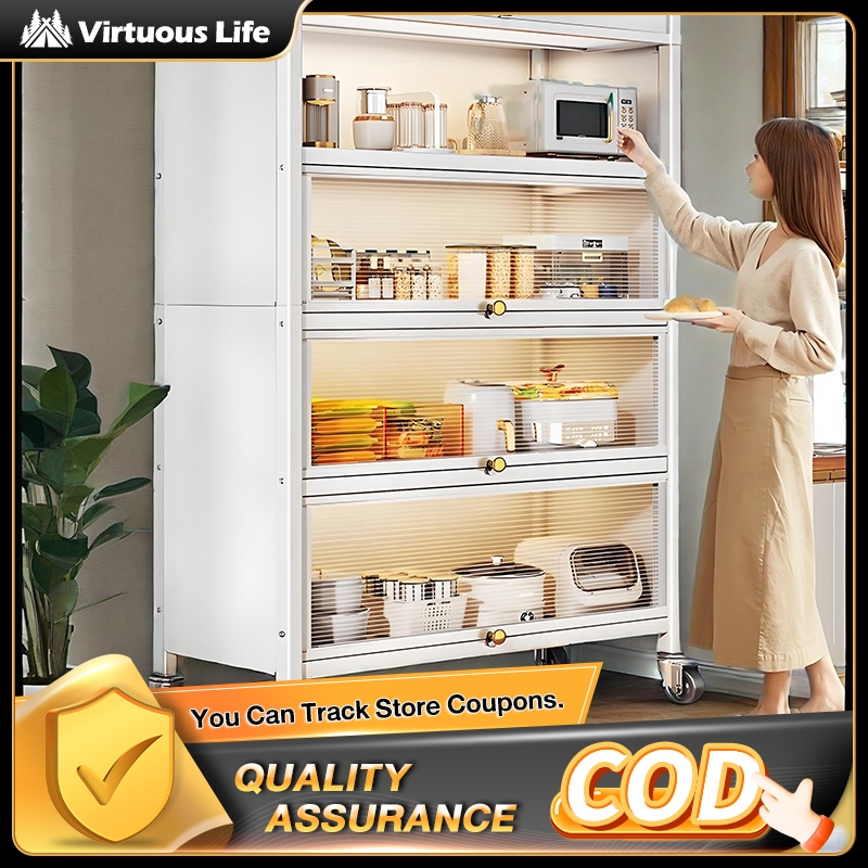 Kitchen dish cabinet fully enclosed dustproof 3/5 layer dish storage ...
