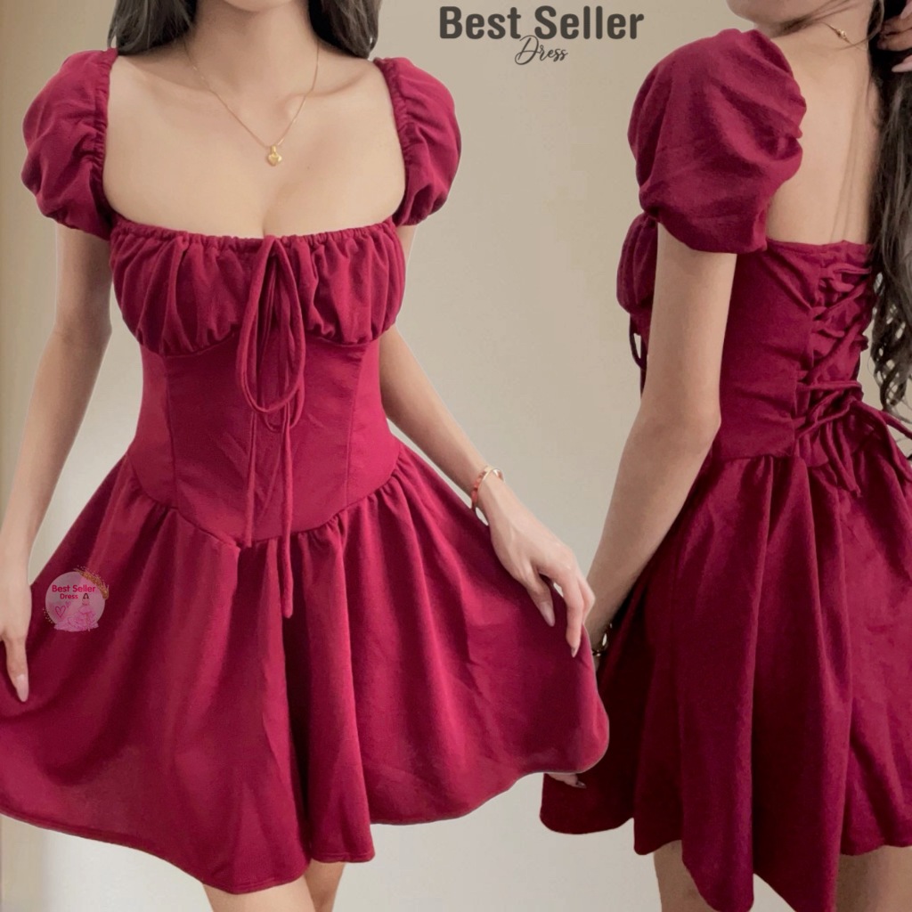 BSD Best Seller Priscilla (XS-XXL) 2 Way Puff Sleeves Corset Mini