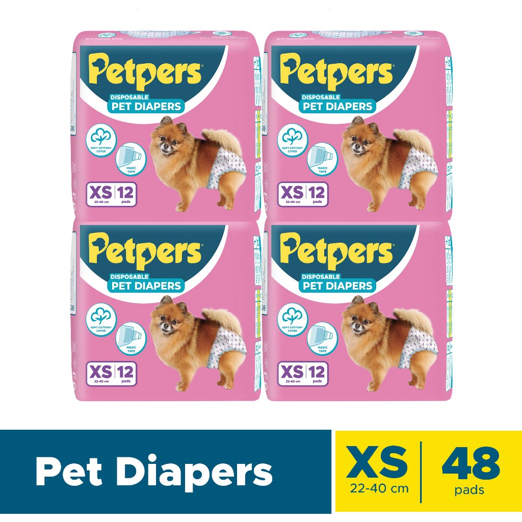 Petpers Pet Diaper Extra Small 12s x 4 Packs (48pcs) | Shopee Philippines