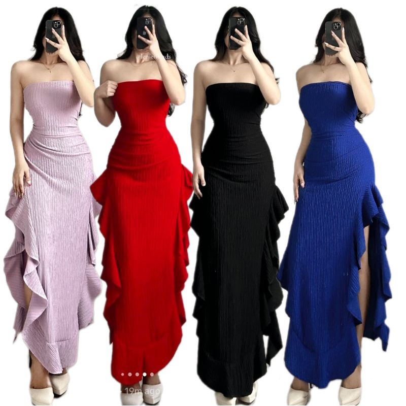 E&M BKK TALA TUBE MAXI DRESS FAIRY SUMMER PLAIN BEACH SEXY CASUAL ...