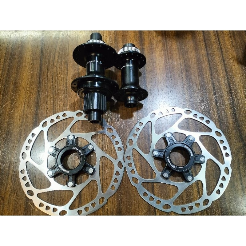 HUB MICROSPLINE 32H SHIMANO MT410 TRUE AXLE FRONT/ REAR W/Rotor Deore ...