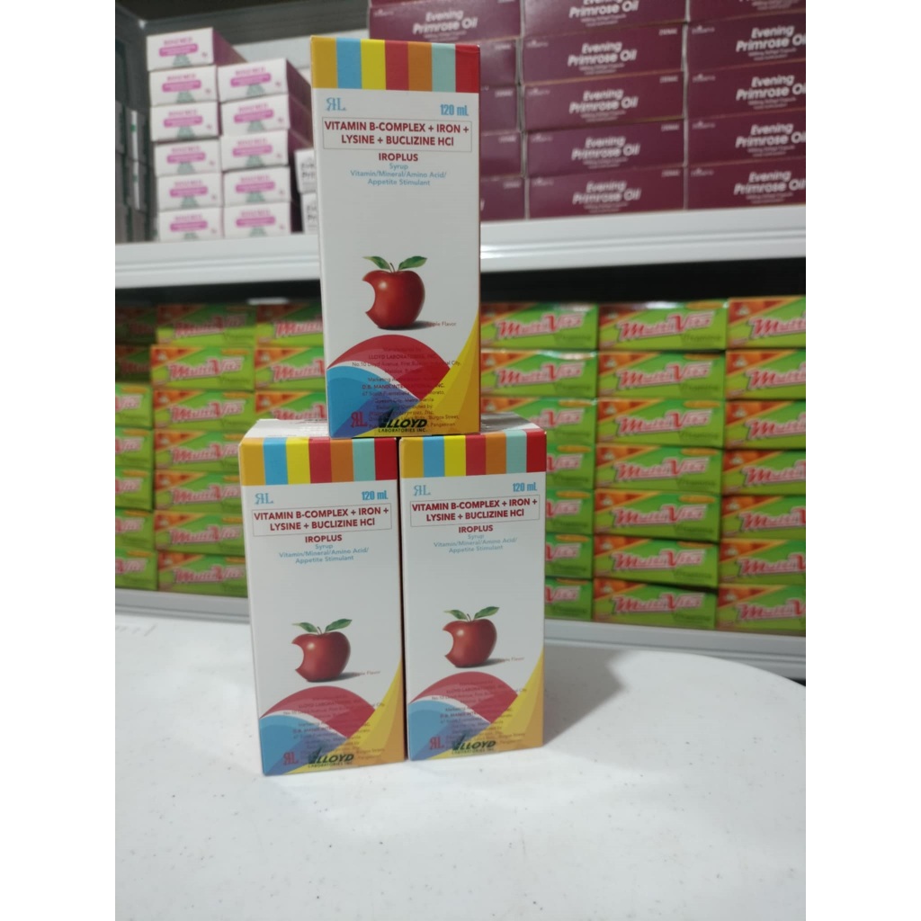 VITAMIN B-COMPLEX+IRON+LYSINE+BUCLIZINE HCI IROPLUS 120ML SYRUP ...