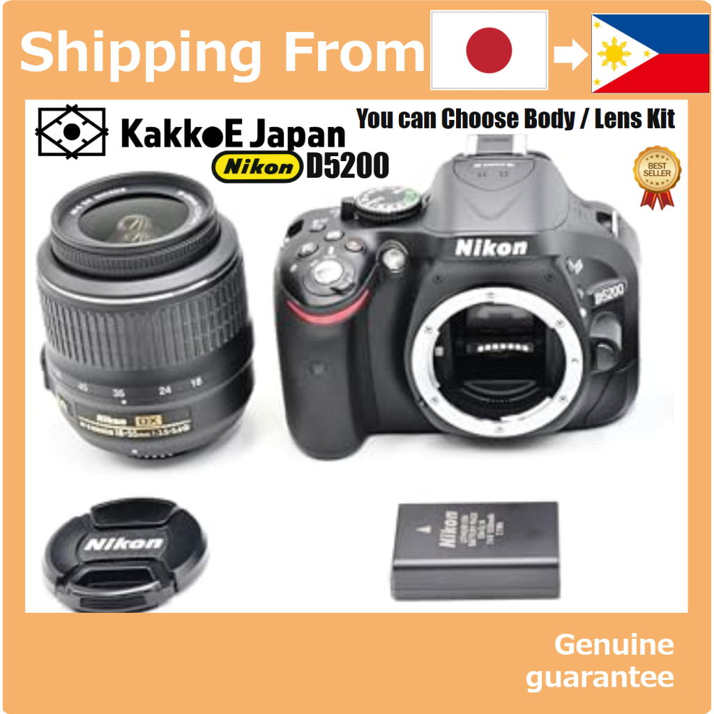 Pre-loved Nikon Digital SLR Camera D5200 Only body 18-55VR Lens Kit  Double zoom Kit [Japan Used Camera]