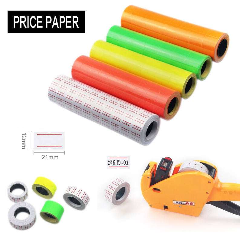 Price Tag Single Liner Sticker 10 Rolls -500 Stickers per roll - Neon ...