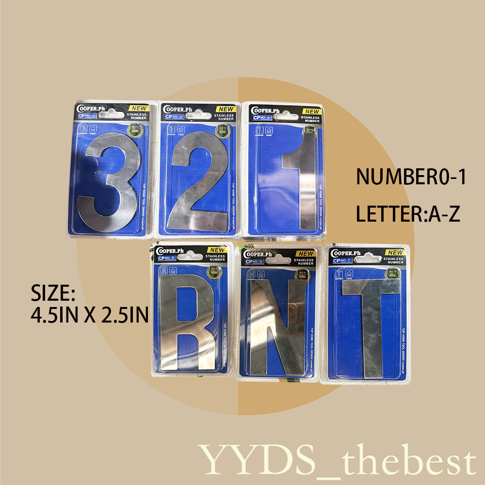 Cooper.ph big size （4.5x2.5in）stainless Address numbers 0-9 and letter ...