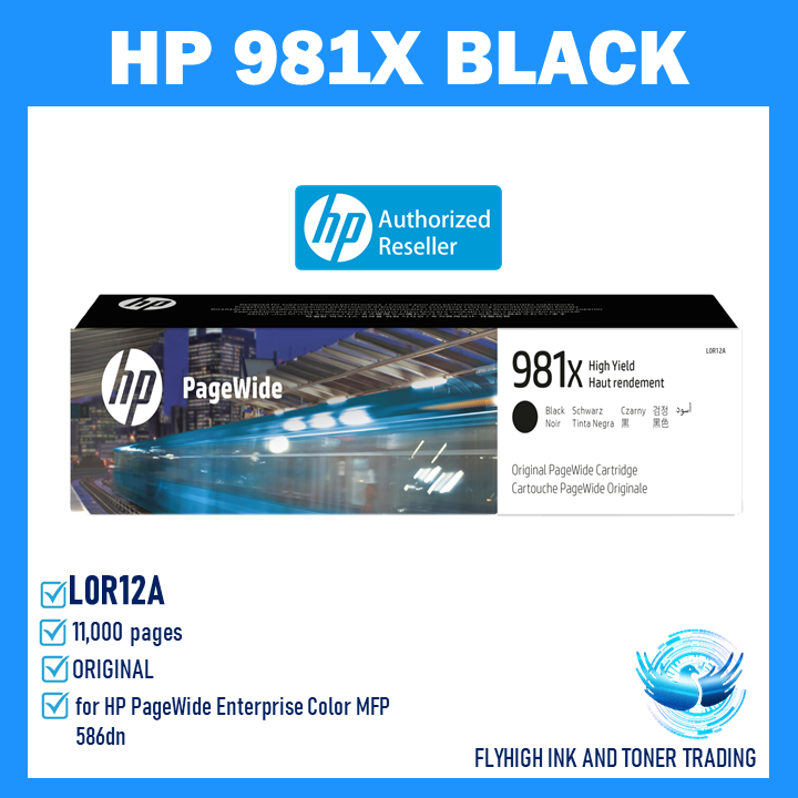 HP 981X L0R12A BLACK Original PageWide HIGH YIELD Toner for HP PageWide ...