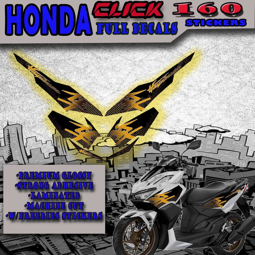 NEW HAYABUSA DESIGN DECALS FOR HONDA CLICK 160/ HONDA CLICK 160 DECALS ...