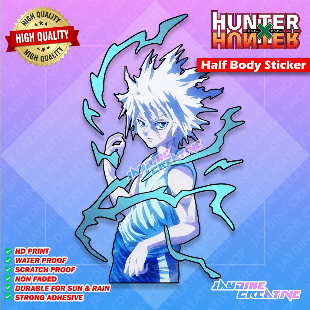 Hunter x Hunter Killua Half Body Sticker, Indoor Outdoor Vinyl Sticker ...