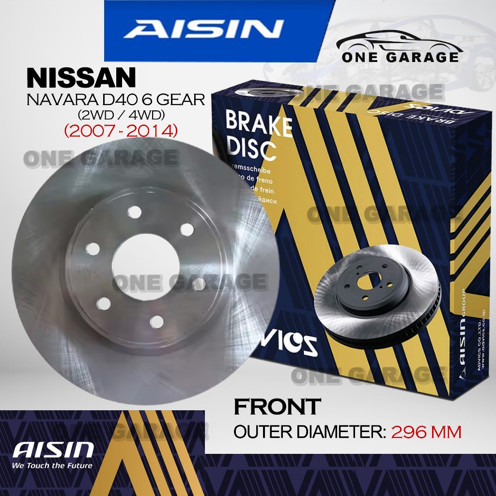 AISIN Brake Disc Rotor FRONT For NISSAN NAVARA D40 6 GEAR (2WD / 4WD ...