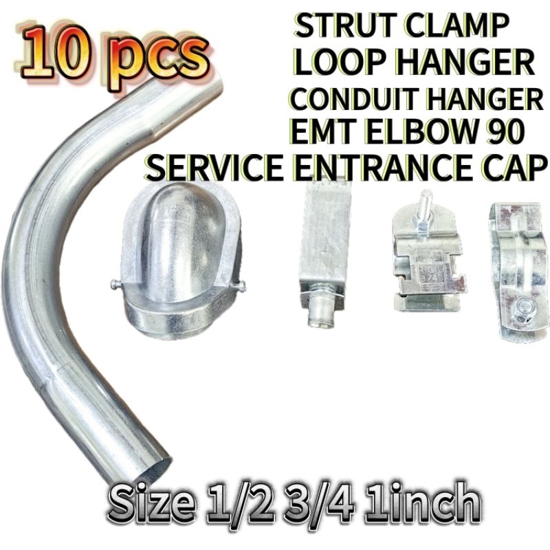 EMT 10PCS ELBOW 90 STRUT CLAMP LOOP HANGER CONDUIT HANGER SERVICE ...