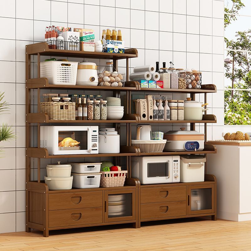 [Solid Wood]Kitchen storage rack cookware rack sideboard storage ...