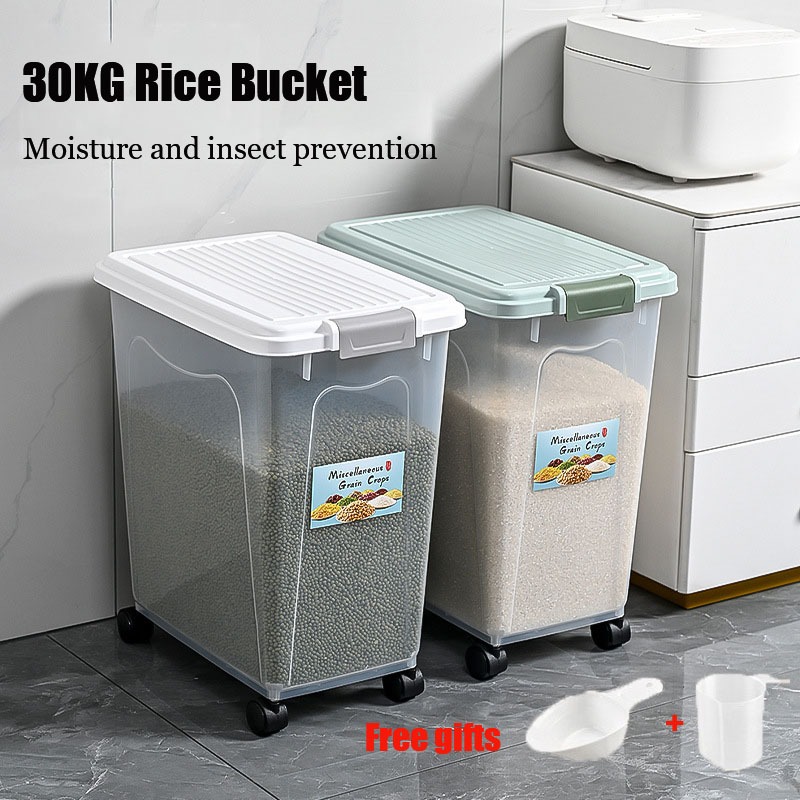 30kg rice bucket insekto at moisture-proof rice dispenser 20kg storage ...