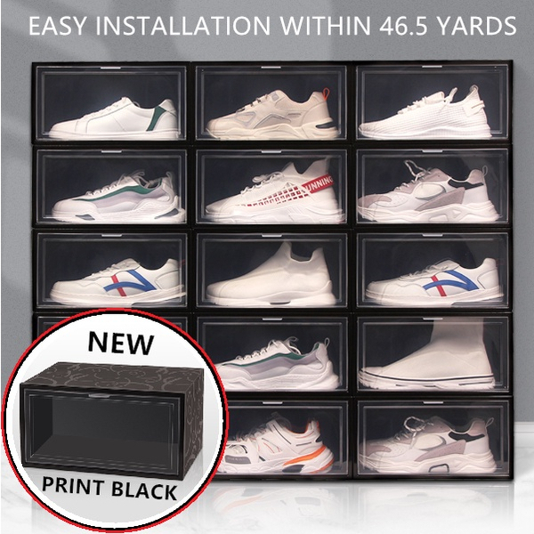 Plasitc Sneaker shoes Rack clear ShoeBox storage cabinet shoe rack ...