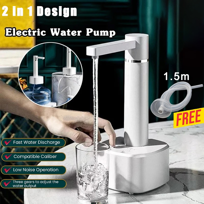 2 in 1 Electric Water Dispenser Pump USB Charging Automatic Portable ...