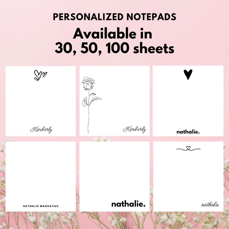 Personalized Customized Notepad Minimalist Aesthetic 3x3 inches ...
