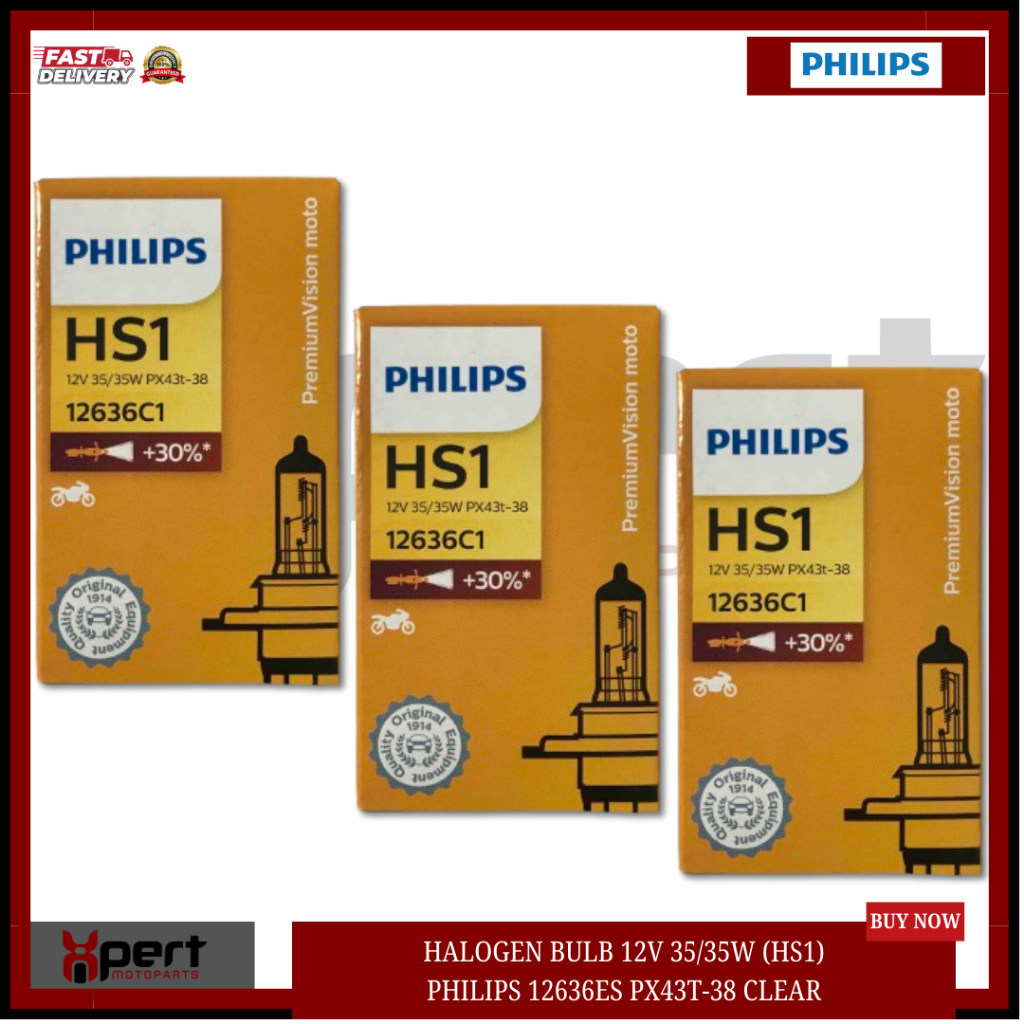 HALOGEN BULB 12V 35/35W (HS1) 12636ES PX43T-38 CLEAR (PER PIECE ...