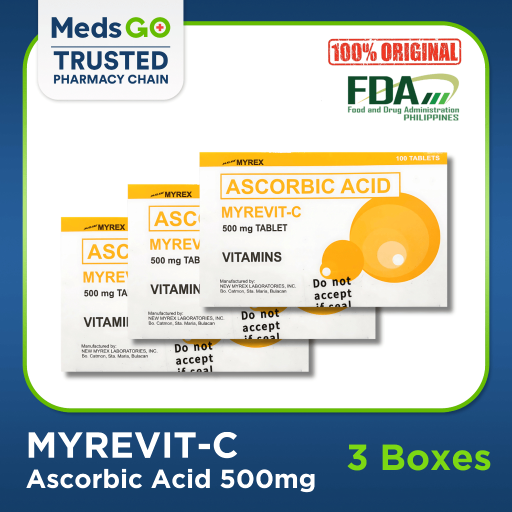 MYREVIT-C 3 Boxes - Vitamin C (Ascorbic Acid 500mg) | Shopee Philippines