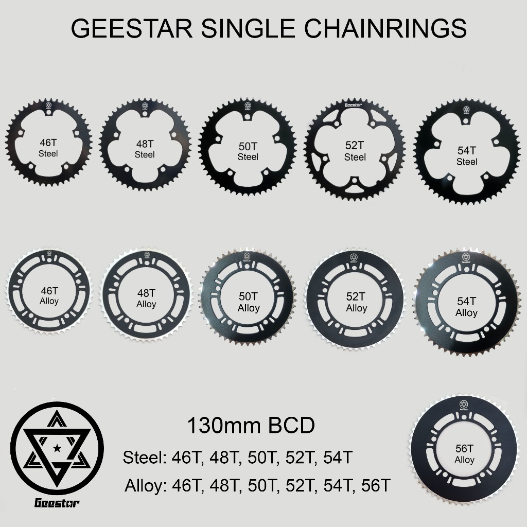 Geestar Chainring 130 BCD Single Speed Fixed Gear Road Bike 46 48 50 52 ...