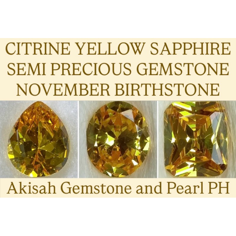 CITRINE YELLOW SAPPHIRE SEMI-PRECIOUS LOOSE STONE  OVAL/PEAR/EMERALD