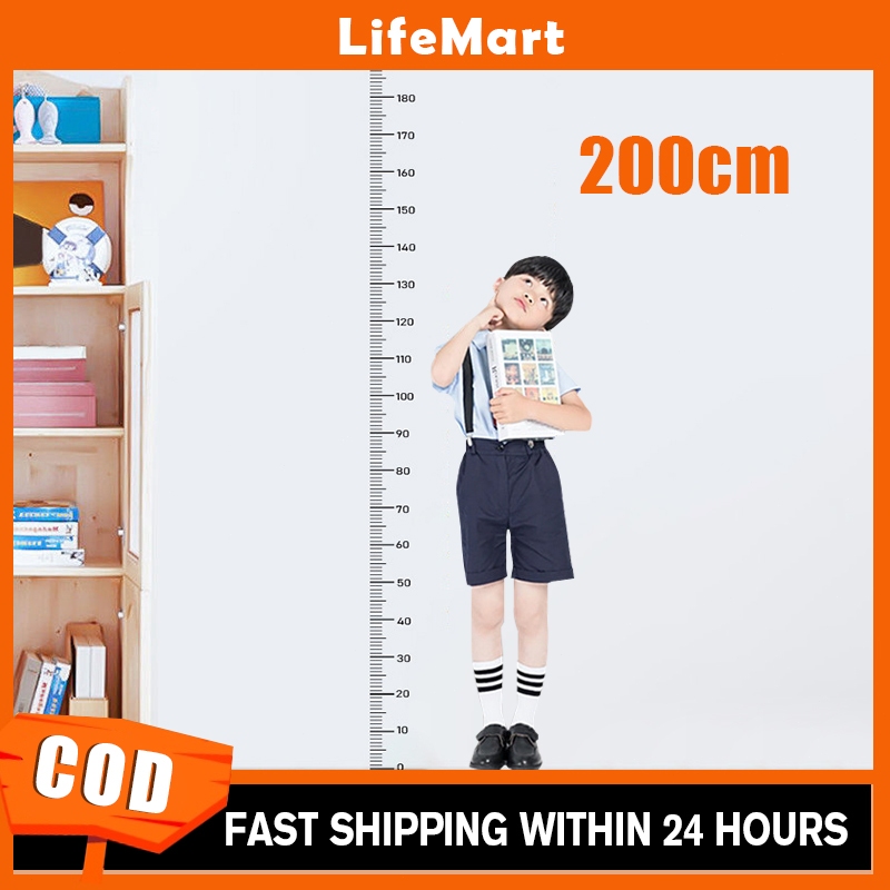 Kids Wall Decal Height Chart Wall Sticker 0-200cm Height Paper Ruler ...