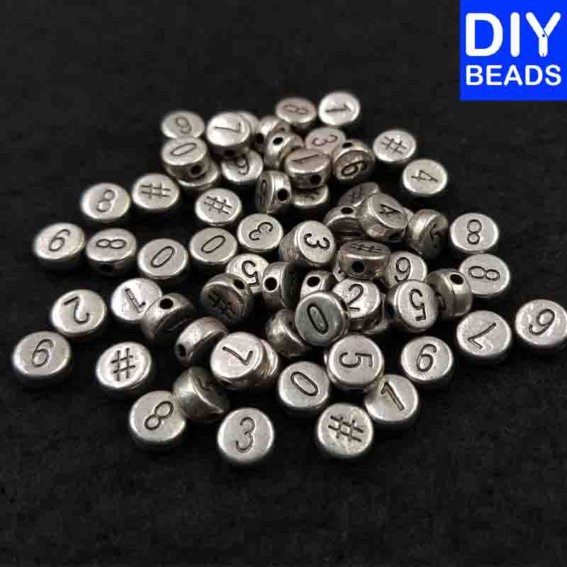 Diy Beads Number Beads Round Silver 250grams | Shopee Philippines