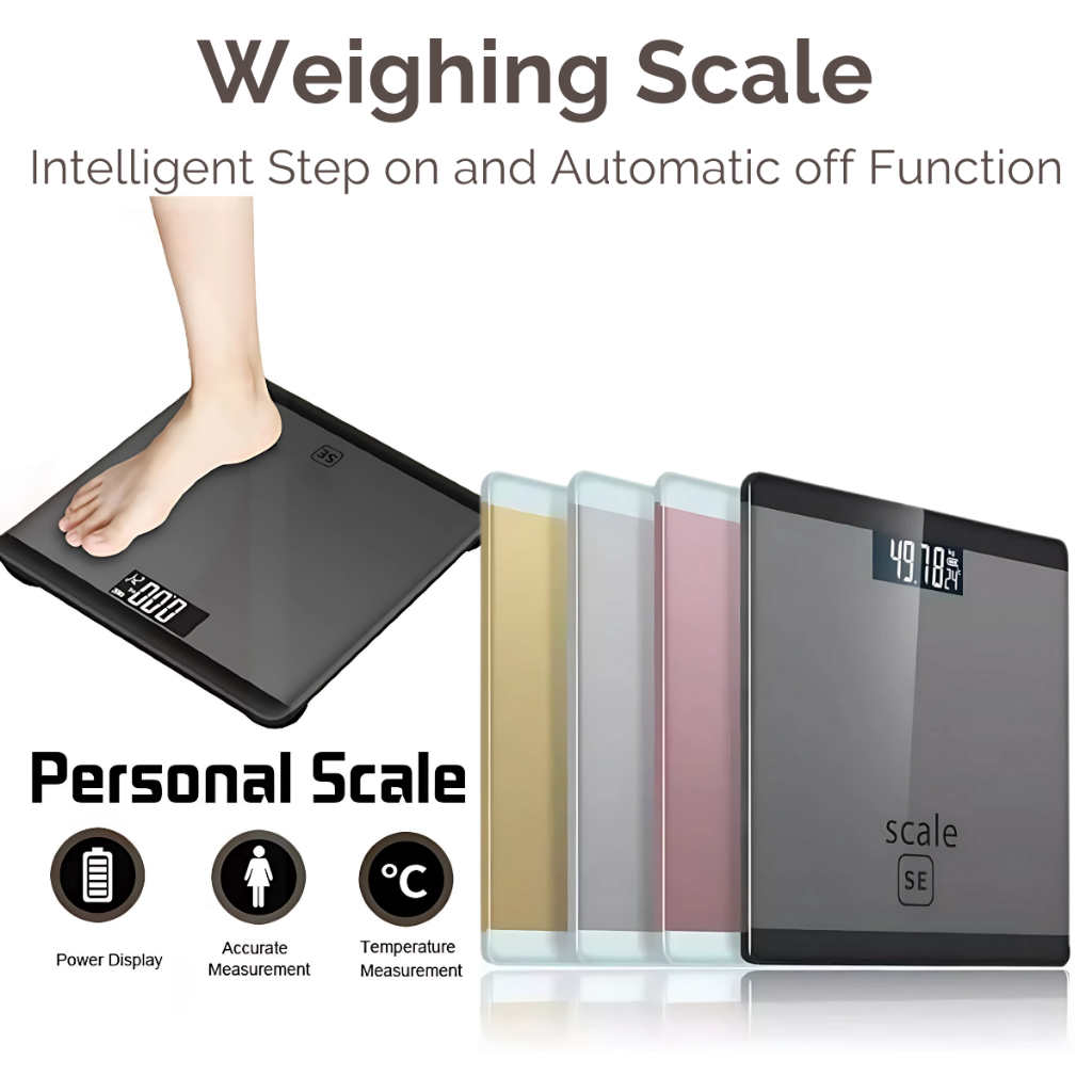 100% Original scale Digital LCD Electronic Tempered Glass Body Weighing ...