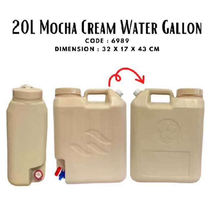 MOCHA WATER GALLON (20 LITERS) MINERAL WATER CONTAINER JUG SLIM WITH ...