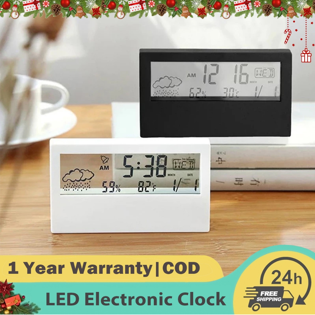 Multifunctional Electronic Clock Alarm Clock Transparent Weather ...
