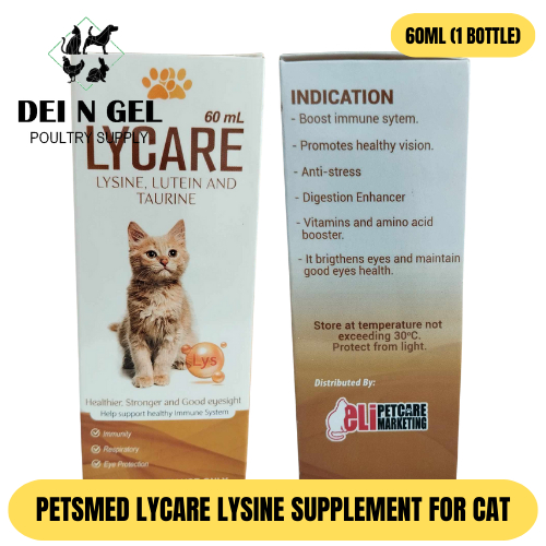 PETSMED LYCARE LYSINE SUPPLEMENT FOR CAT (60ML/1 BOTTLE) | Shopee ...