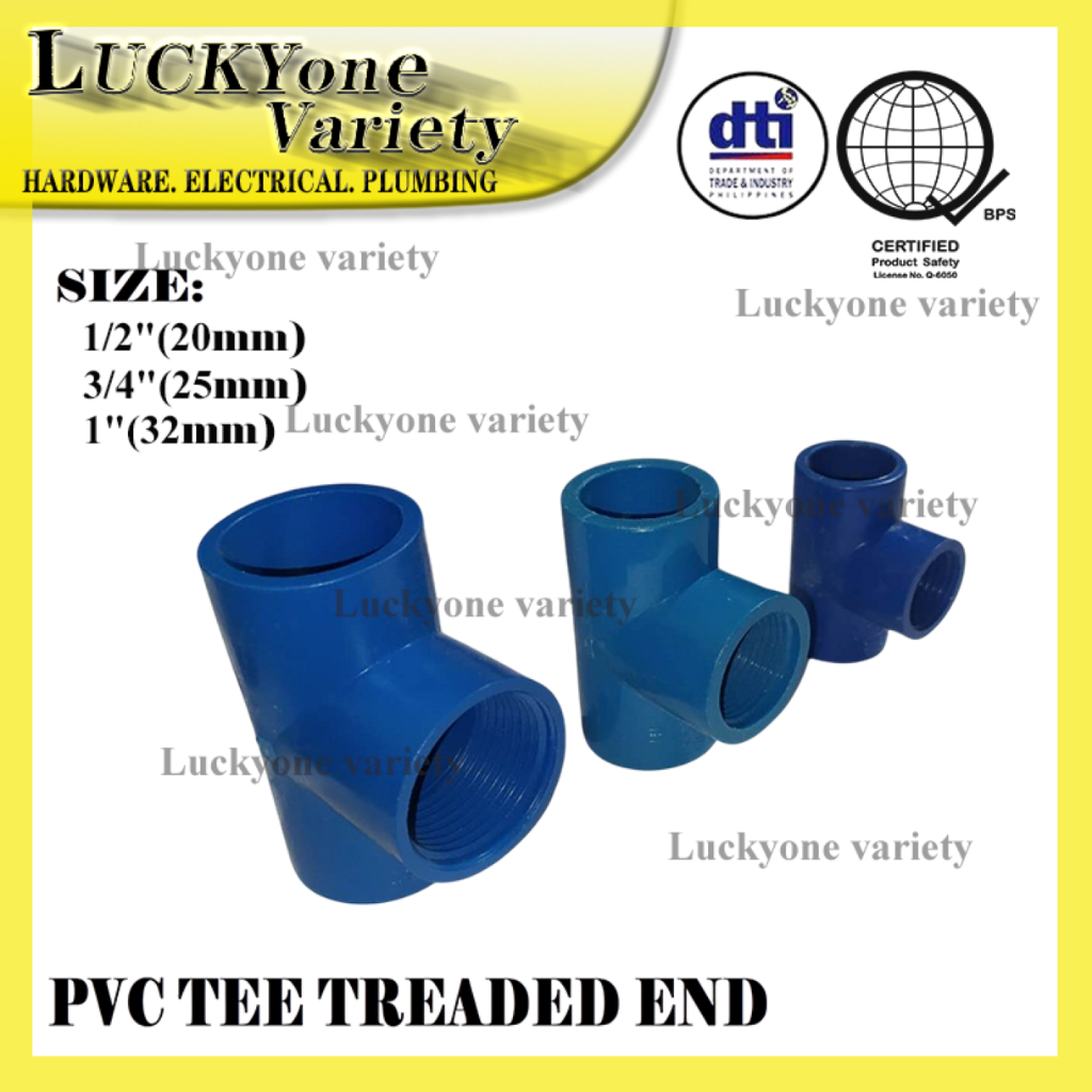 PVC TEE WITH THREAD PIPE FITTINGS ( BLUE ) 1/2