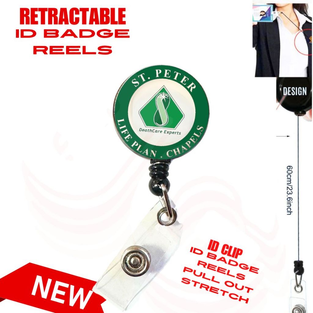 New St. Peter Id Clip Id Holder Retractable id Badge Reels Name tags ...