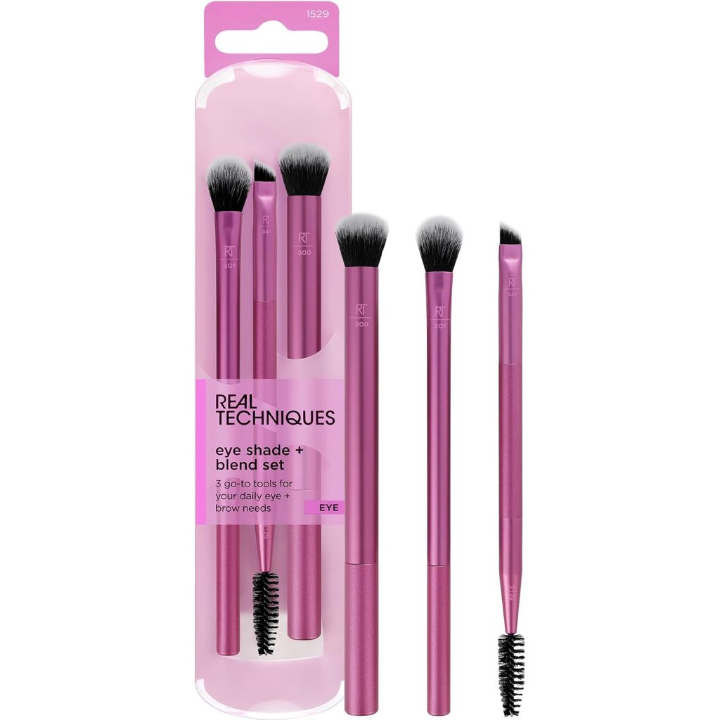 Real Techniques 3 in 1 Eye Shade + Blend Brush Trio Eye Eyebrow Makeup ...