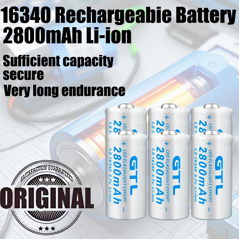Lot De 1 à 4 Piles Rechargeables CR123A 16340 Li-Ion 3.7V 2800mAh – GTF