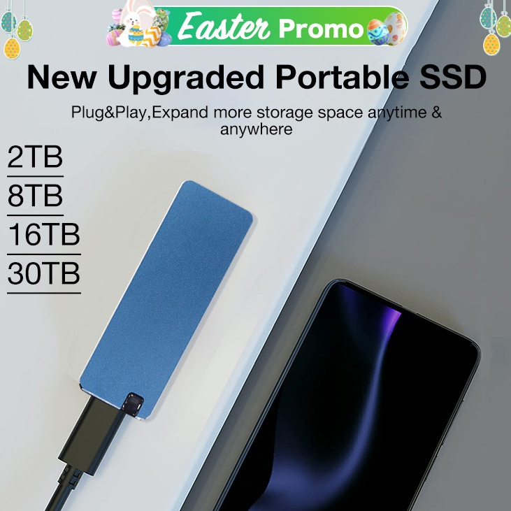 External Portable SSD Hard drive - Plug and Play. 2TB 8TB 16TB 30TB for ...