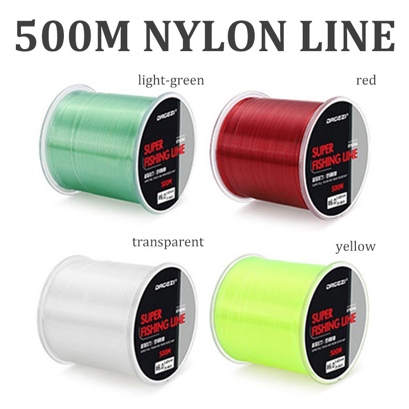 500m Nylon Line 4 Color Super Strong Wear-resistant Fishing Leader Line ...