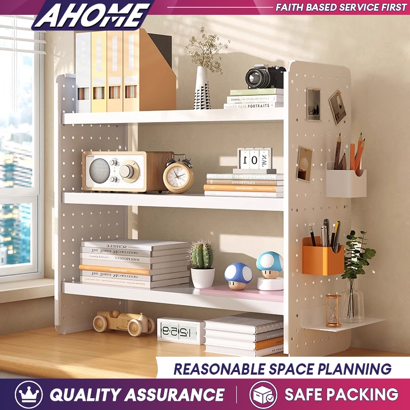 Desktop storage rack desk bookshelf hole board home study desk multi ...