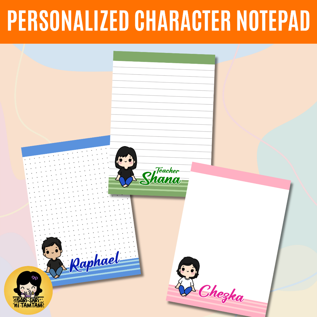 PERSONALIZED CHARACTER NOTEPAD 30 SHEETS | Shopee Philippines