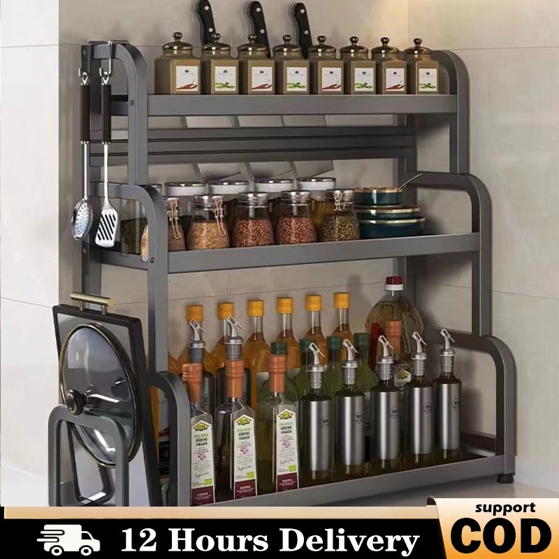 Kitchen Seasoning Organizer Storage Rack Carbon Steel Spice Rack ...