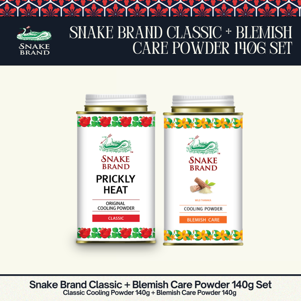 Snake Brand Classic + Blemish Care Powder 140g Set | Shopee Philippines