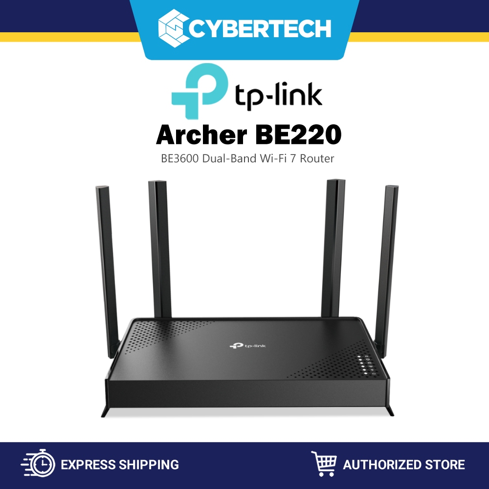 Cybertech TP-Link Archer BE220 BE3600 Dual-Band Wi-Fi 7 Router | Shopee ...