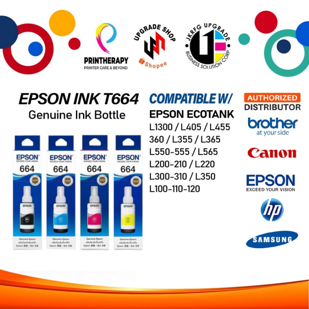 Genuine Ink T664 70ml Genuine Dye Ink Bottle C13T664100 C13T664200 ...