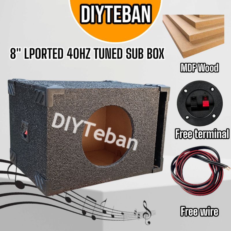 8 Inches Subwoofer Box LPORTED 40hz Tuned MDF 12MM scratch resistant ...