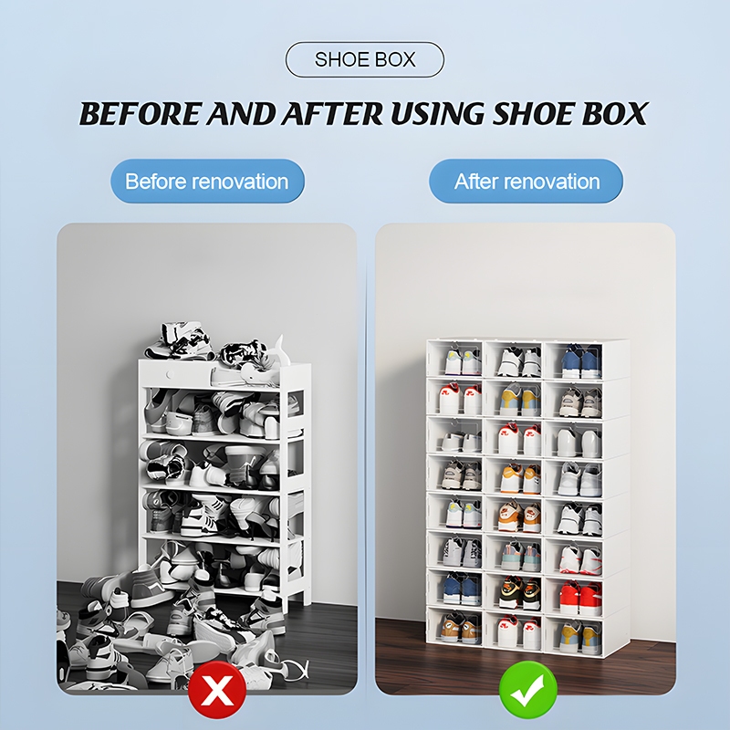 Big size colorful shoe box organizer with cover Versatile Shoe Storage ...