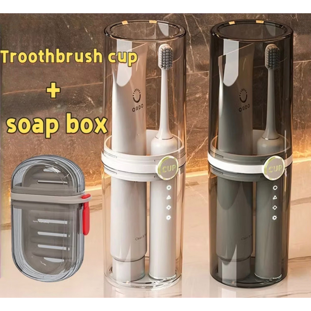 2 in 1 Toothbrush Mouthwash Cup Portable Soap Box Soap case With Lid ...