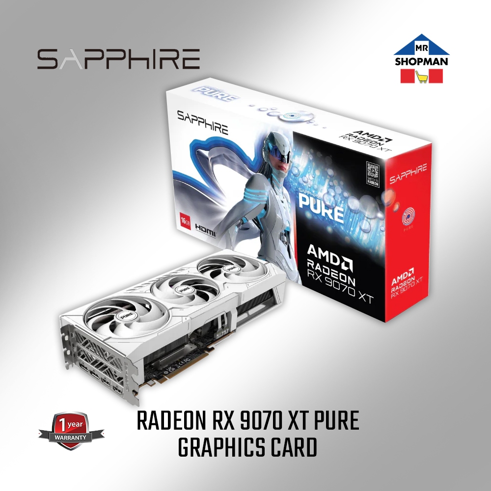 Sapphire PURE AMD Radeon RX9070XT 16GB Graphics GPU Video Card VGA ...